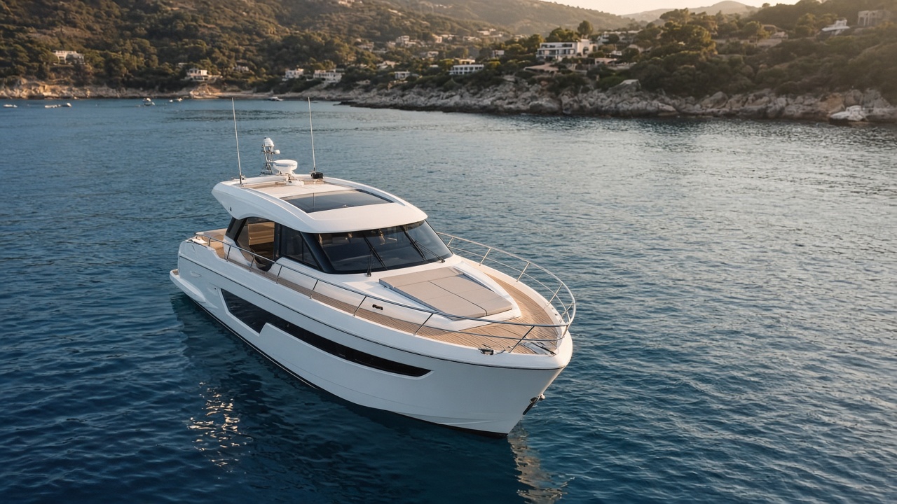 Yacht blanc sur une mer calme